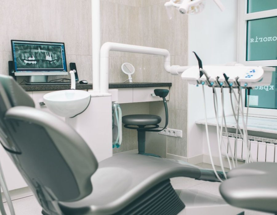 a dental chair in a dental office